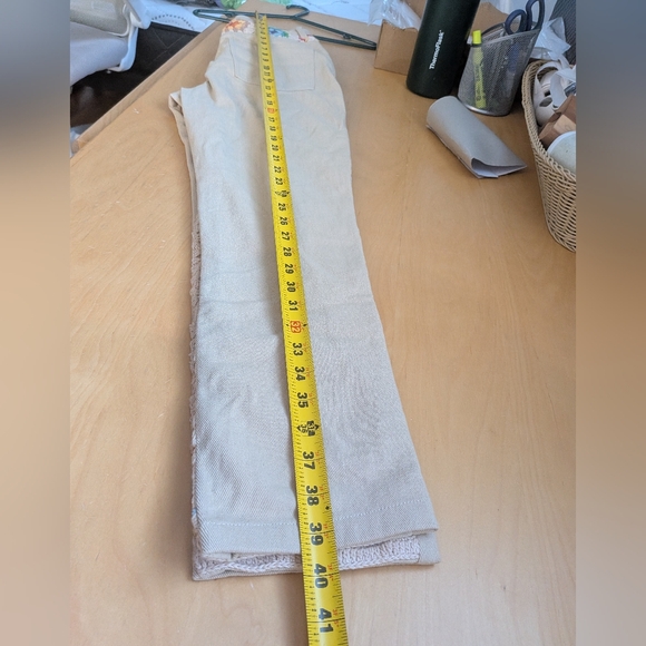 FREE PEOPLE Crochet Zuri Mom Jeans Boho Size 27 100% Cotton Crochet Floral - Picture 13 of 16